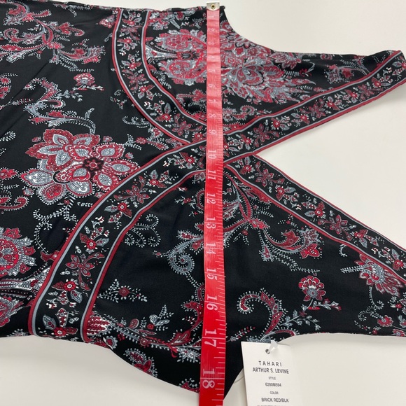 TAHARI | 3-Piece Suit | Red Brick/Black | Jacket, Tank, Wide Leg Trousers | 14 - Picture 13 of 16